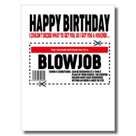 Blowjob Voucher Birthday Card